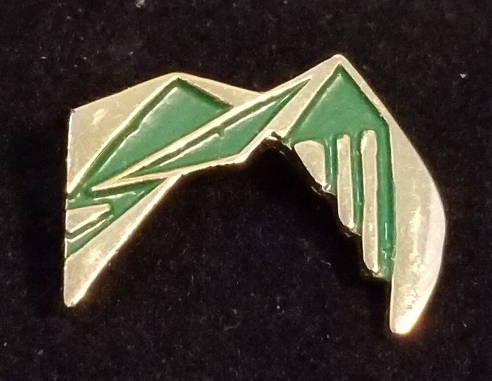 BPW  pin business and professional women green and gold 1"